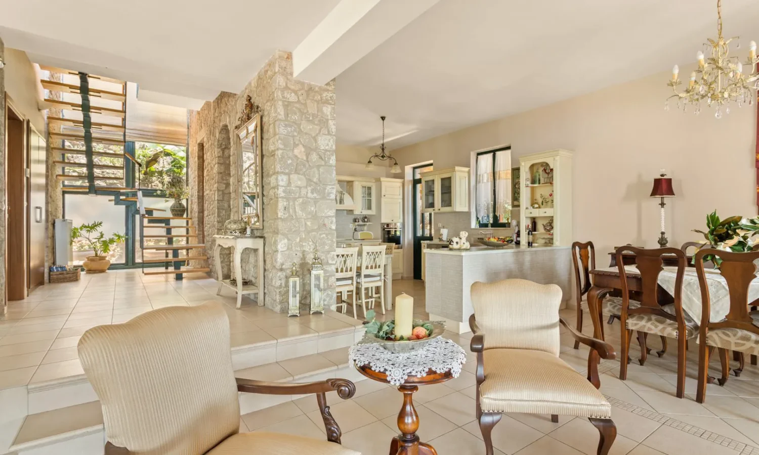 Stone Villa for Sale with Unobstructed Views near Stoupa