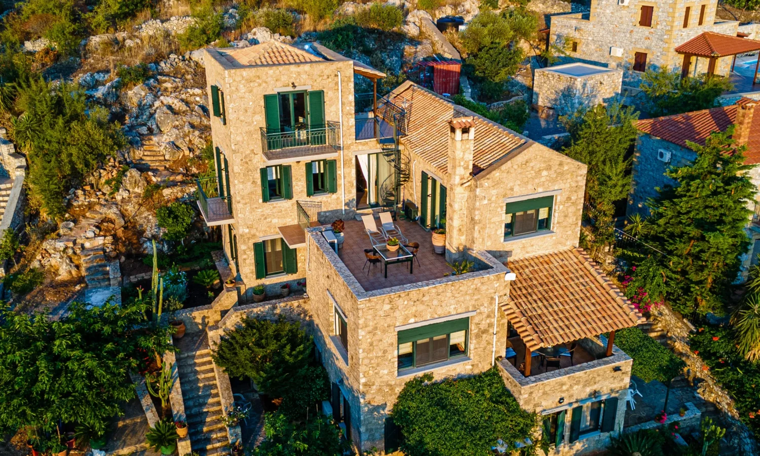 Stone Villa for Sale with Unobstructed Views near Stoupa