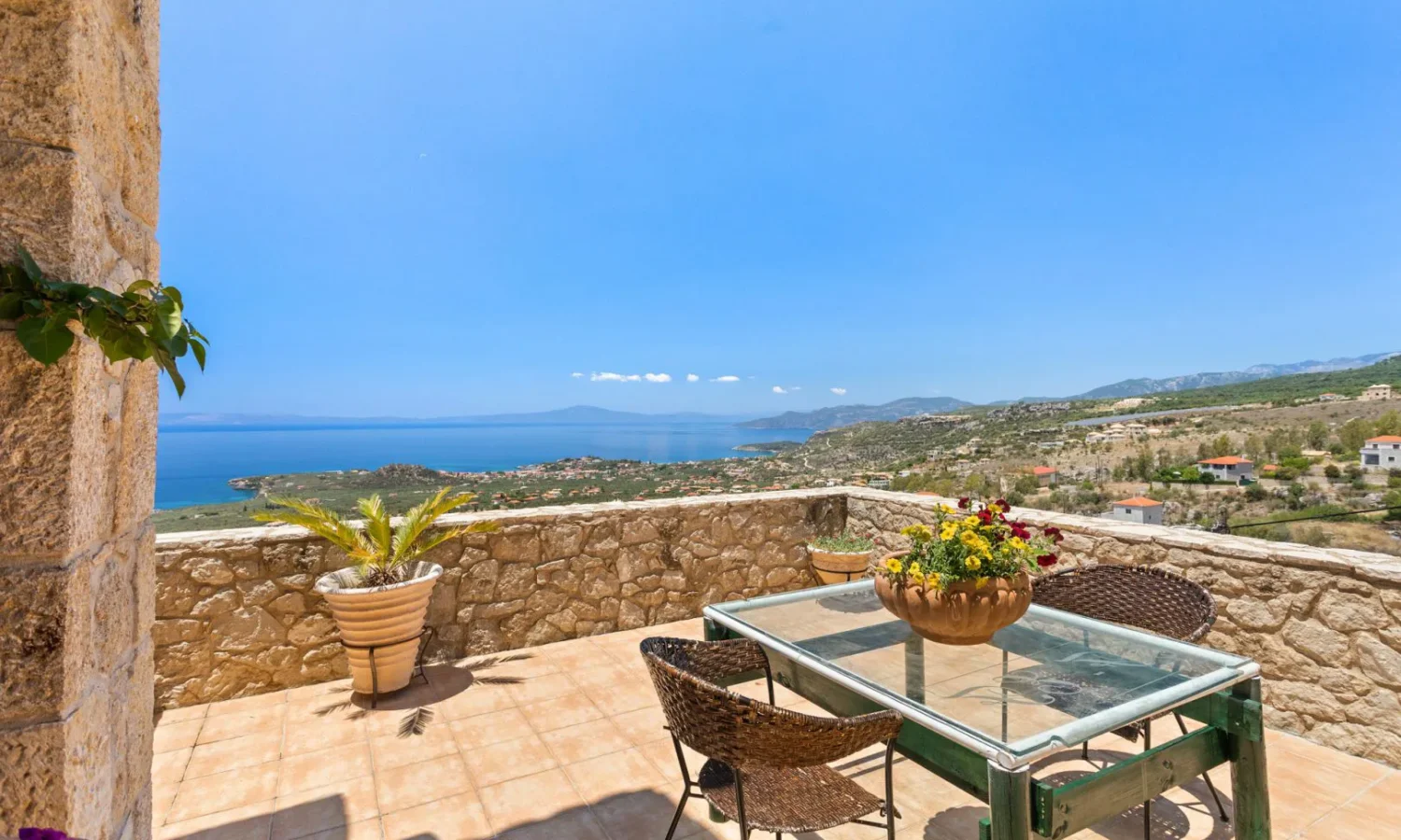 Stone Villa for Sale with Unobstructed Views near Stoupa