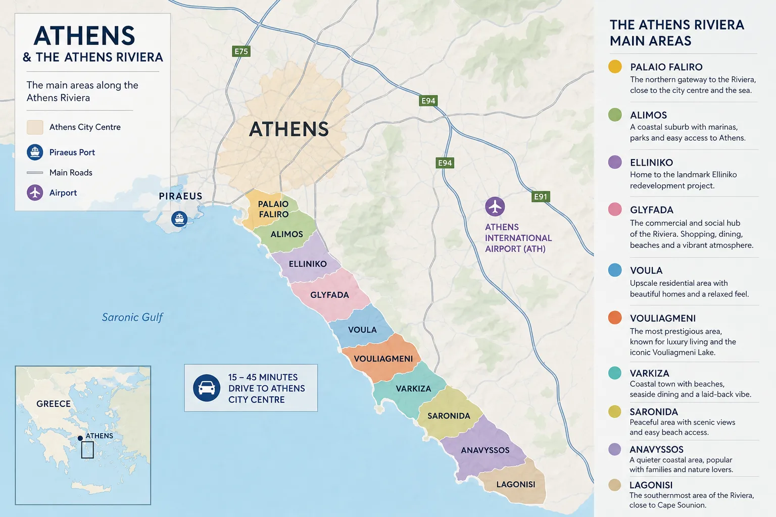 Living in the athens riviera map